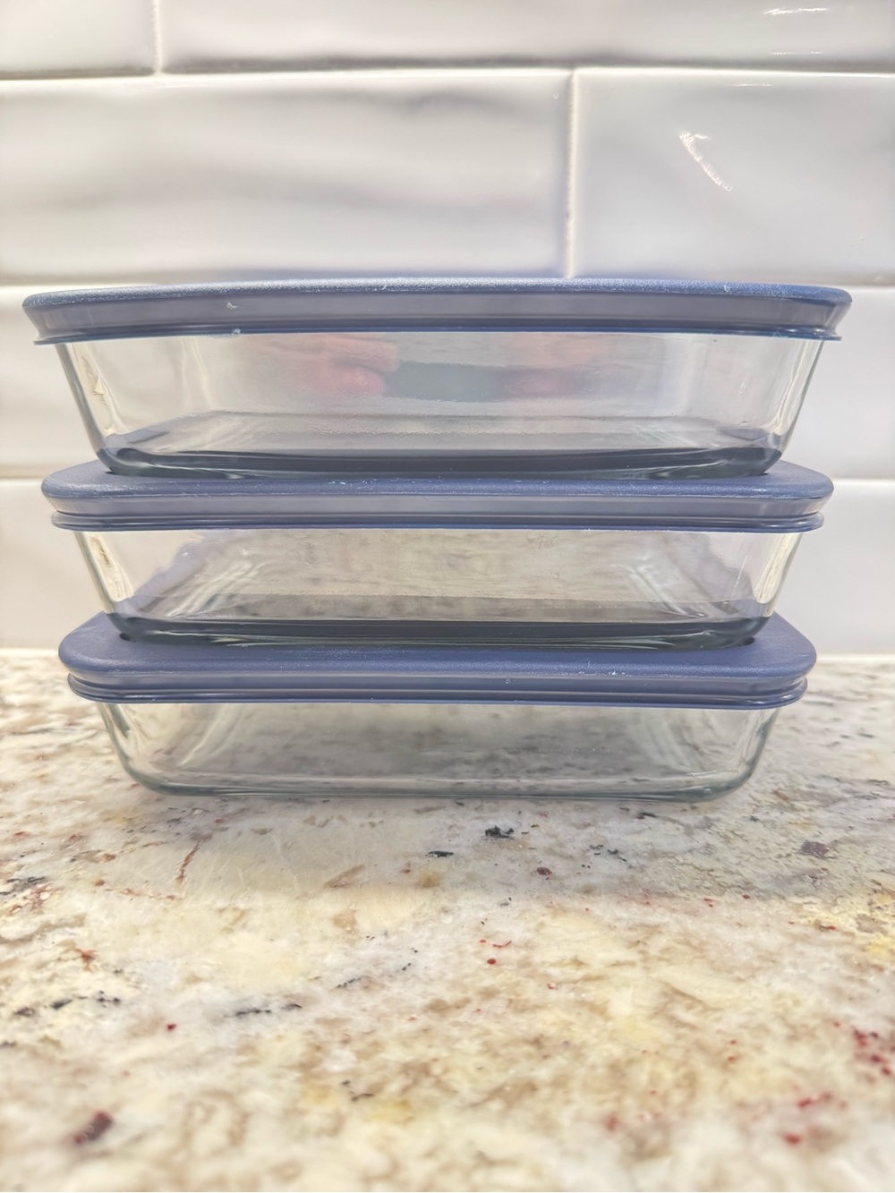 3 Anchor Hocking 3 Cup Glass Storage Containers with Lids
